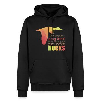 Canard - Sweat à capuche Premium bio Homme - noir - Devant - Nico (187cm)