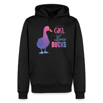 Canard - Sweat à capuche Premium bio Homme - noir - Devant - Nico (187cm)
