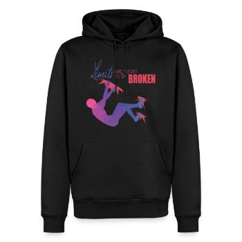 Bouldern - Sweat à capuche Premium bio Homme - noir - Devant - Nico (187cm)
