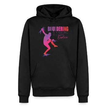 Bouldern - Sweat à capuche Premium bio Homme - noir - Devant - Nico (187cm)