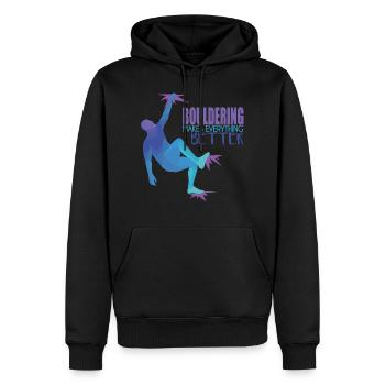 Bouldering - Men’s Premium Organic Hoodie - black - Front - Nico (187cm)