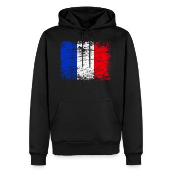 French flag in vintage style - Men’s Premium Organic Hoodie - black - Front - Nico (187cm)