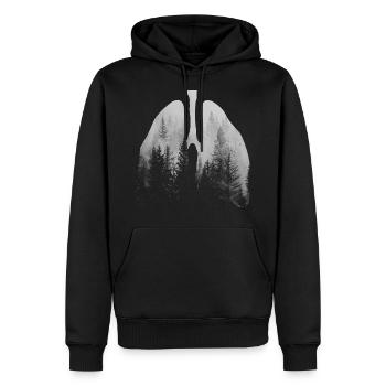 Lustiger Wander Spruch Damen Geschenk Berg Wandern - Männer Premium Bio Hoodie - Schwarz - Vorne - Nico (187cm)
