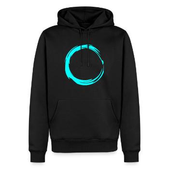 Kreis Design Symbol Rund Wasserblau - Männer Premium Bio Hoodie - Schwarz - Vorne - Nico (187cm)