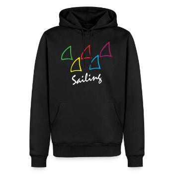 Sailing - Männer Premium Bio Hoodie - Schwarz - Vorne - Nico (187cm)