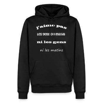 j'aime pas les gens - Sweat à capuche Premium bio Homme - noir - Devant - Nico (187cm)