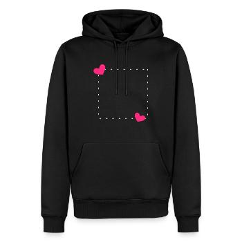 Herz Rahmen Ornament Linie - Männer Premium Bio Hoodie - Schwarz - Vorne - Nico (187cm)