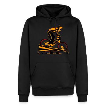 Mtb - Men’s Premium Organic Hoodie - black - Front - Nico (187cm)