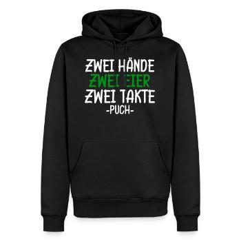 Zwei Takt Puch Mofa DDR Geburtstag Juni Ossi - Männer Premium Bio Hoodie - Schwarz - Vorne - Nico (187cm)