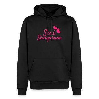 Seni Seviyorum Türkisch - Männer Premium Bio Hoodie - Schwarz - Vorne - Nico (187cm)