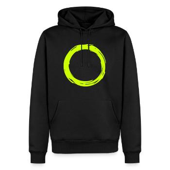 Kreis - Männer Premium Bio Hoodie - Schwarz - Vorne - Nico (187cm)