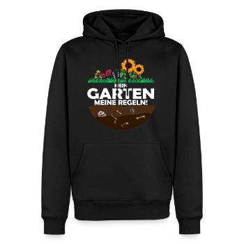 Mein garten meine Regeln - Männer Premium Bio Hoodie - Schwarz - Vorne - Nico (187cm)