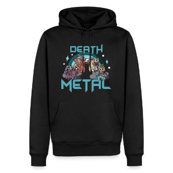 Death Metal Einhorn Pferd Skelett Katze - Männer Premium Bio Hoodie - Schwarz - Vorne - Nico (187cm)
