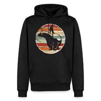 Retro Honigdachs Vintage Honigdachs - Männer Premium Bio Hoodie - Schwarz - Vorne - Nico (187cm)