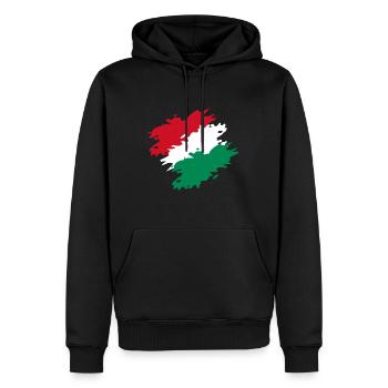 Hongrie - Sweat à capuche Premium bio Homme - noir - Devant - Nico (187cm)