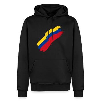 Colombie - Sweat à capuche Premium bio Homme - noir - Devant - Nico (187cm)