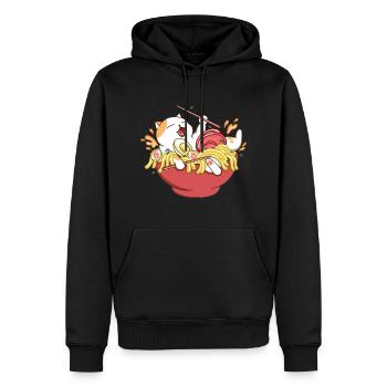 Happy Cat Ramen Nouilles - Sweat à capuche Premium bio Homme - noir - Devant - Nico (187cm)