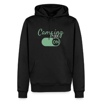 Camping Mode On - Männer Premium Bio Hoodie - Schwarz - Vorne - Nico (187cm)