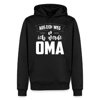 Aus dem Weg Ich werde Oma Baby - Männer Premium Bio Hoodie - Schwarz - Vorne - Nico (187cm)