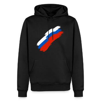 Russie drapeau couleurs - Sweat à capuche Premium bio Homme - noir - Devant - Nico (187cm)
