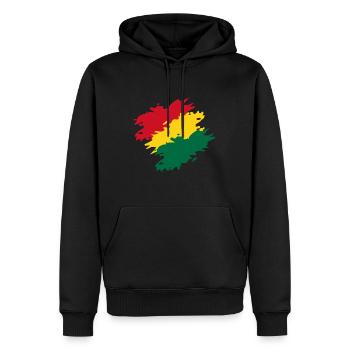 Ghana - Männer Premium Bio Hoodie - Schwarz - Vorne - Nico (187cm)