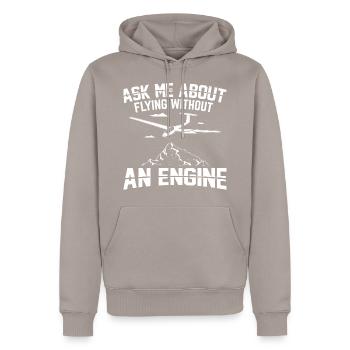 Gliding Gift Idea | Glider Gliding Gliding - Men’s Premium Organic Hoodie - taupe - Front - Nico (187cm)