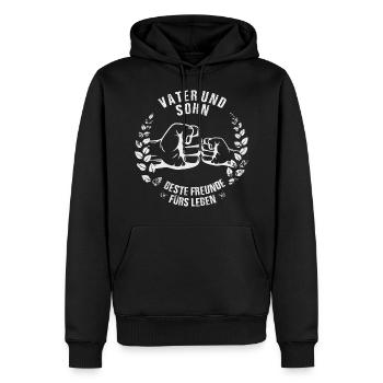 Vater und Sohn - Männer Premium Bio Hoodie - Schwarz - Vorne - Nico (187cm)