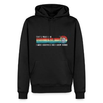 Cocktails, boissons, mélange, célébrations - Sweat à capuche Premium bio Homme - noir - Devant - Nico (187cm)