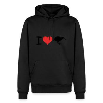 J’adore Kiwi - Pet Design - Sweat à capuche Premium bio Homme - noir - Devant - Nico (187cm)