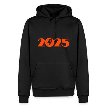 Hochspannung 2025, Elektriker 2025 - Männer Premium Bio Hoodie - Schwarz - Vorne - Nico (187cm)