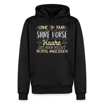 SHIRE HORSE Haare gehören dazu - Männer Premium Bio Hoodie - Schwarz - Vorne - Nico (187cm)