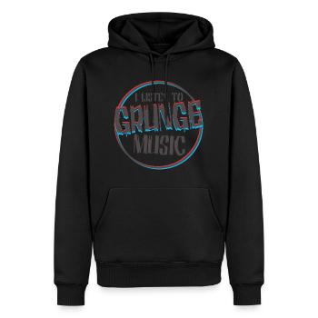 Music Grunge Nirvana Rock genre listen songs lyrics - Men’s Premium Organic Hoodie - black - Front - Nico (187cm)