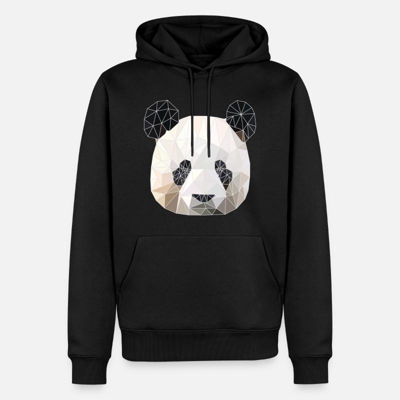 panda - Männer Premium Bio Hoodie - Schwarz