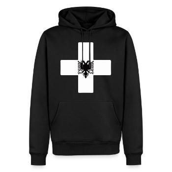 switzerland albania coat of arms switzerland albania - Men’s Premium Organic Hoodie - black - Front - Nico (187cm)