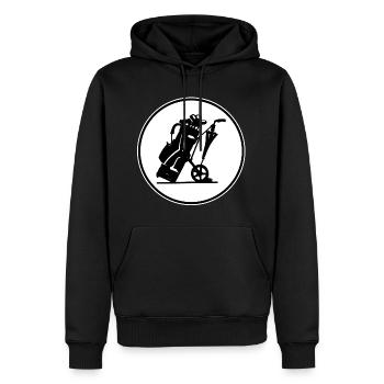 Club de golf - Sweat à capuche Premium bio Homme - noir - Devant - Nico (187cm)