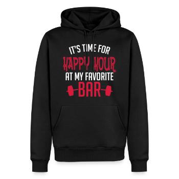 it's time for happy hour at my favorite bar B 2c - Sweat à capuche Premium bio Homme - noir - Devant - Nico (187cm)