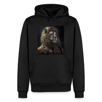 Lion Noble Nobel Costume Tuxedo Portrait - Sweat à capuche Premium bio Homme - noir - Devant - Nico (187cm)