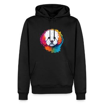 Bichon Frise - Sweat à capuche Premium bio Homme - noir - Devant - Nico (187cm)