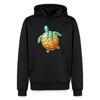tortue - Sweat à capuche Premium bio Homme - noir - Devant - Nico (187cm)