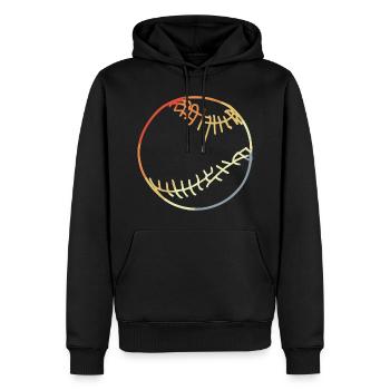 Baseball Ball Zeichnung - Männer Premium Bio Hoodie - Schwarz - Vorne - Nico (187cm)