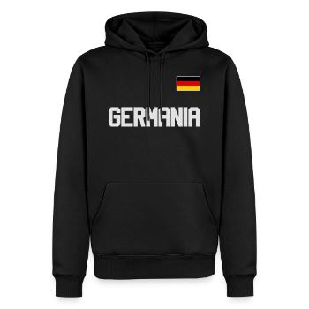 Maillot de l’Allemagne look GERMANIA avec drapeau - Sweat à capuche Premium bio Homme - noir - Devant - Nico (187cm)