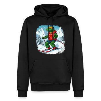 Crocodiles Ski - Sweat à capuche Premium bio Homme - noir - Devant - Nico (187cm)