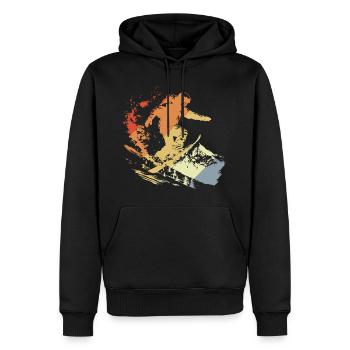 Snowboarder Graphique Vintage - Sweat à capuche Premium bio Homme - noir - Devant - Nico (187cm)