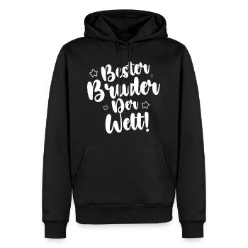 Bester Bruder Der Welt - Männer Premium Bio Hoodie - Schwarz - Vorne - Nico (187cm)