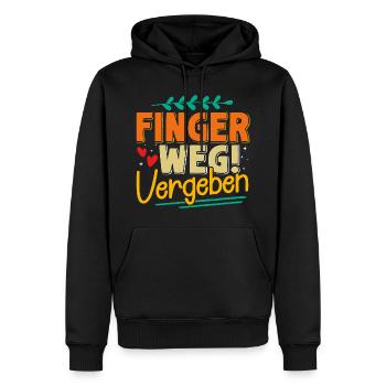Malle HANDS OFF FORGIVEN Funny - Men’s Premium Organic Hoodie - black - Front - Nico (187cm)