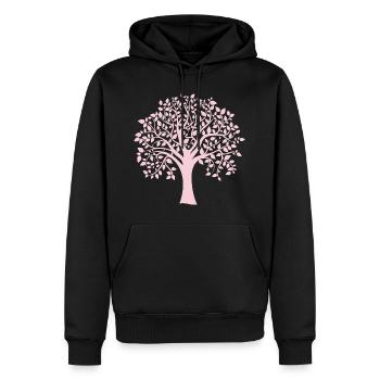 Icon Pink Jumbo Tree Print Silhouette - Männer Premium Bio Hoodie - Schwarz - Vorne - Nico (187cm)