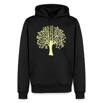 Icon Gelber Jumbo-Baum-Print-Silhouette - Männer Premium Bio Hoodie - Schwarz - Vorne - Nico (187cm)