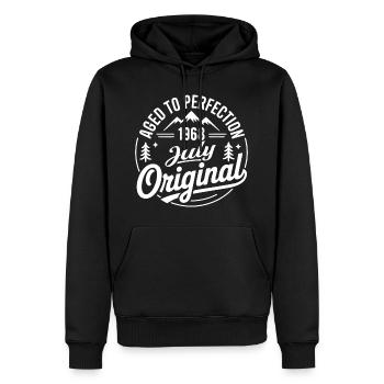 Juli 1968 – Legende der Gipfel und Berge - Männer Premium Bio Hoodie - Schwarz - Vorne - Nico (187cm)