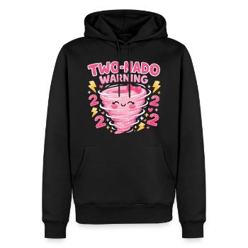 Avertissement à deux nado : 2e anniversaire design - Sweat à capuche Premium bio Homme - noir - Devant - Nico (187cm)