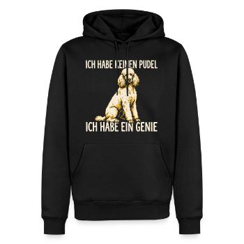 Ich habe keinen Pudel, ich habe ein Genie - Männer Premium Bio Hoodie - Schwarz - Vorne - Nico (187cm)